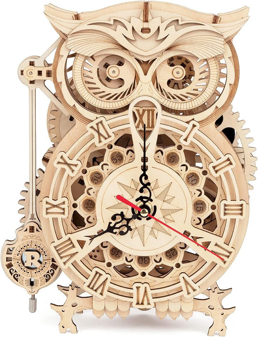 ROKR 3D Wooden Owl Clock Puzzle for Creative DIY Enthusiasts
