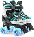 Roller Skates for Girls Boys Ages 4-12 - Adjustable Light Up Wheels
