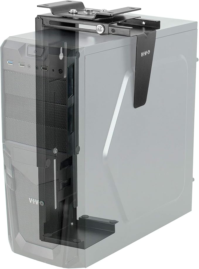 VIVO Adjustable Under Desk and Wall PC Mount for Secure Locking