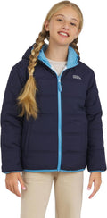 Eddie Bauer Girls' Deer Harbor Reversible Puffer Jacket - Warm