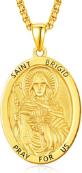 ADMETUS 925 Sterling Silver Saint Brigid Medal Necklace - Protective