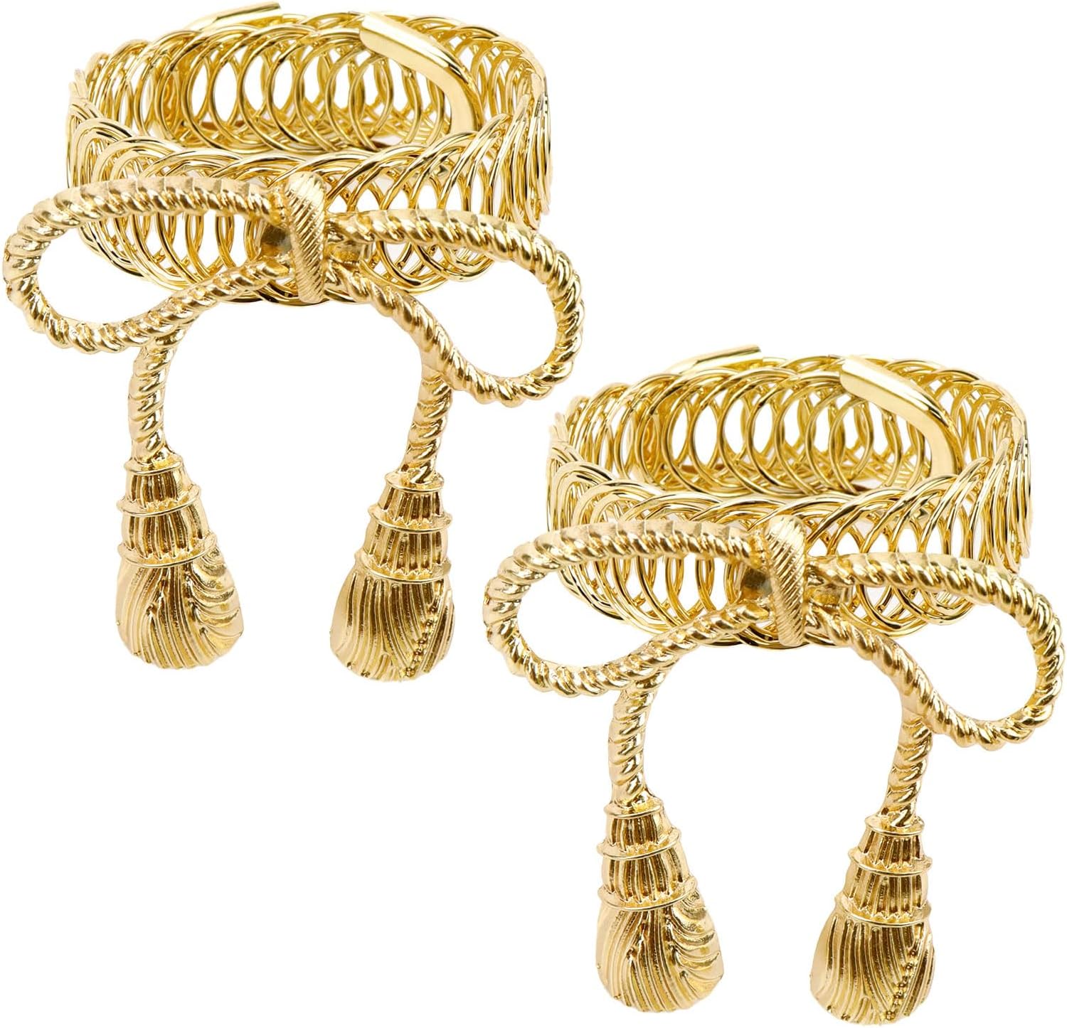 Chinflly Bow Spring Tiebacks Set - Elegant Curtain Holdbacks