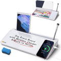 Desktop Glass Whiteboard with Wireless Charger Station - Multipurpose