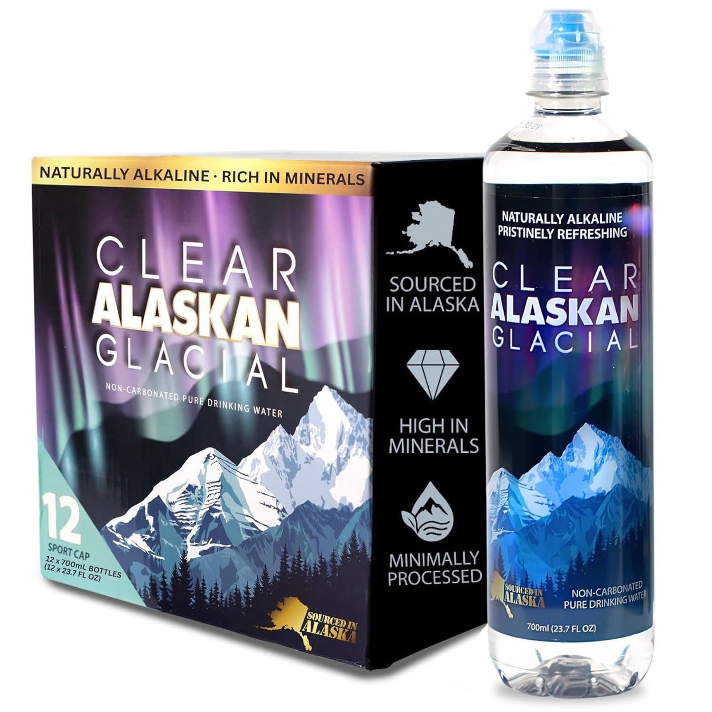 Clear Alaskan Fresh Glacier Water - Naturally Alkaline & Pure