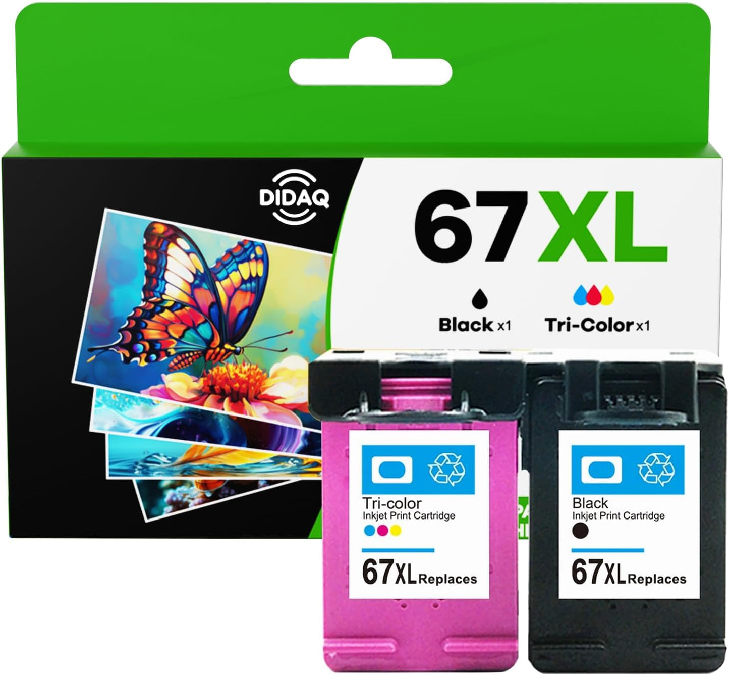 67XL Printer Ink Cartridges Combo Pack for HP DeskJet & ENVY