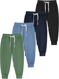4 Pack Toddler and Boys Joggers Sweatpants Cotton Kids Active Pants
