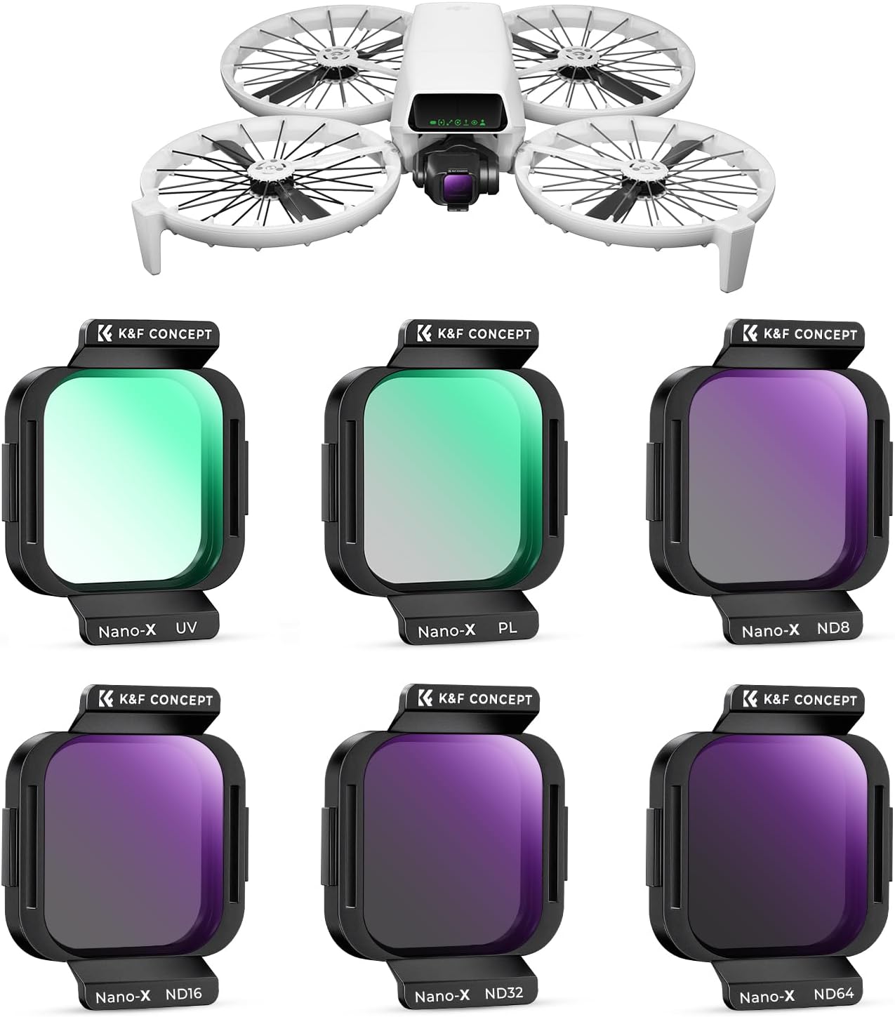K&F Concept ND PL UV Filter Set for DJI Flip - 6 Pack Filters