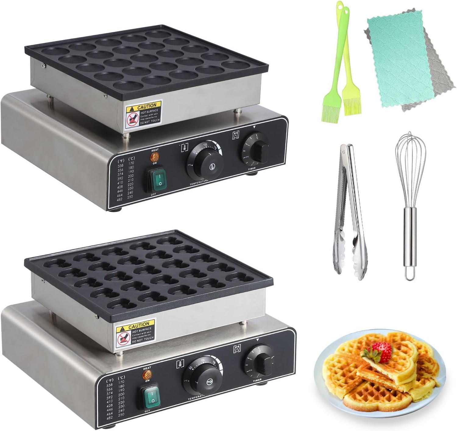 Euker 25 Hole Heart Waffle Maker - Perfect Mini Treats!