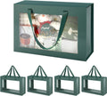 Large Green Clear Gift Boxes with Windows 13.5 x 9 x 4.1 in - 5 Pack