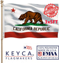 California Republic State Flag 3x5 FT Double-Sided Heavy Duty
