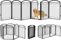 Full Metal Free Standing Dog Gate with Door 144in Extra Wide - Stable