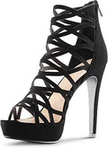 MARCOREPUBLIC Alexandra Womens Open Toe High Heels Platform Sandals