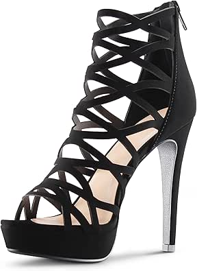 Alexandra Womens Open Toe High Heels Platform Shoes for Style