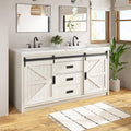 60 in Farmhouse Sliding Barn Door Double Vanity with Sink Combo
