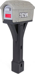 Classic Home Post Mount Mailbox & Post Combo Kit - Stone Gray/Black