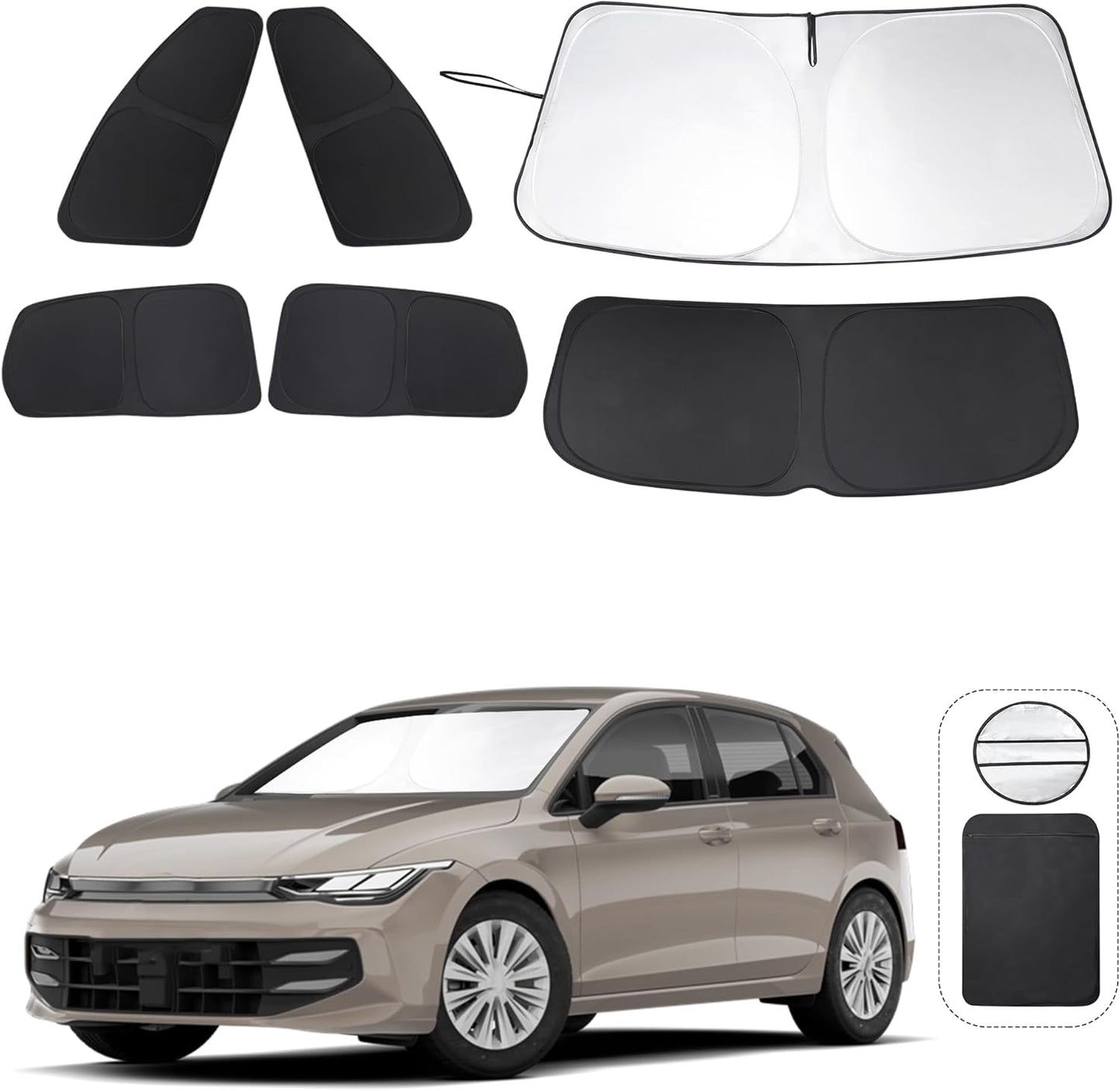 Custom Fit Windshield Sun Shade for 2009-2014 VW Golf/Rabbit/GTI