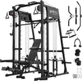 Mikolo Smith Machine 2200lbs Squat Rack with LAT-Pull Down