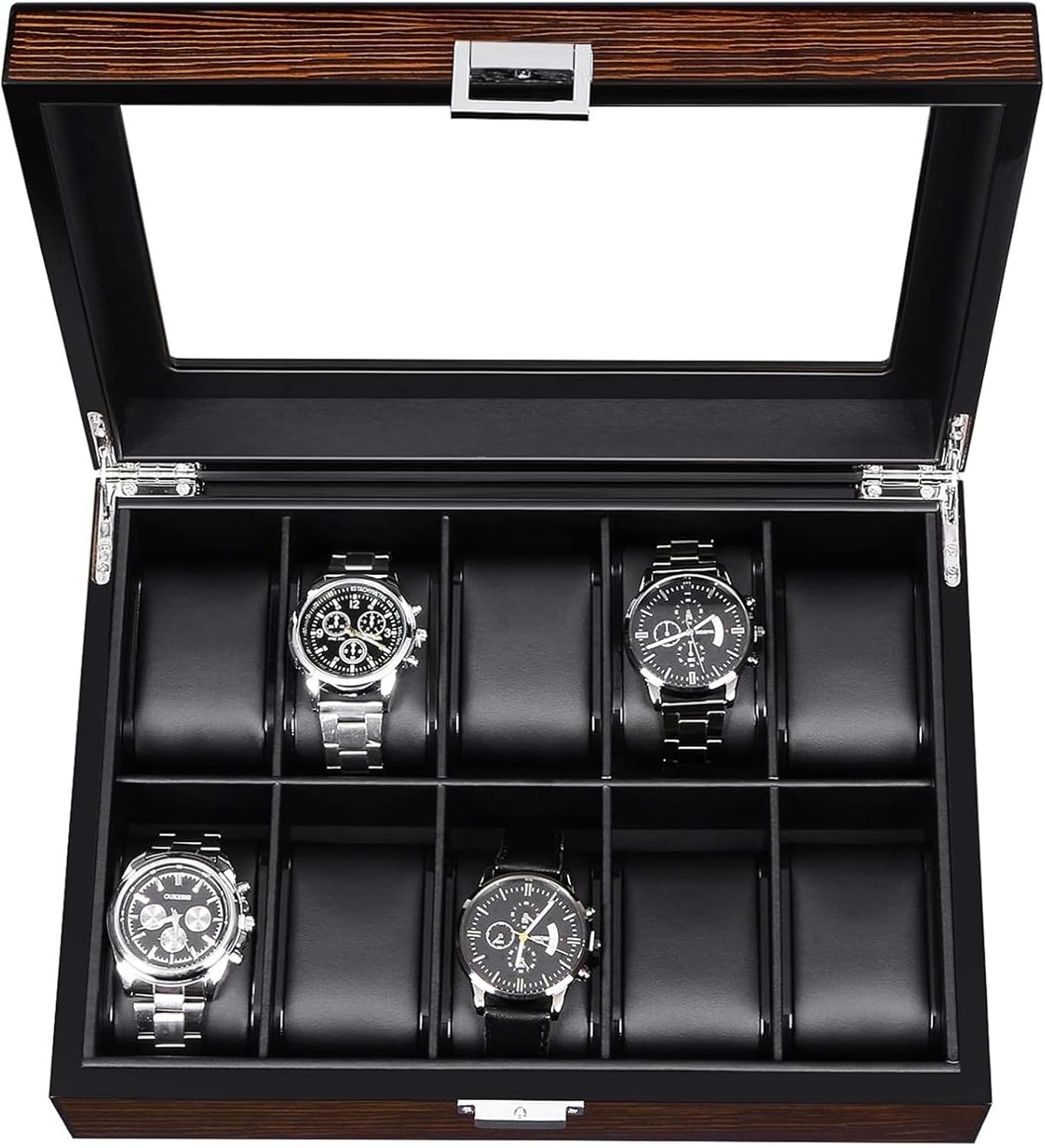 BEWISHOME 10-Slot Luxury Watch Organizer
