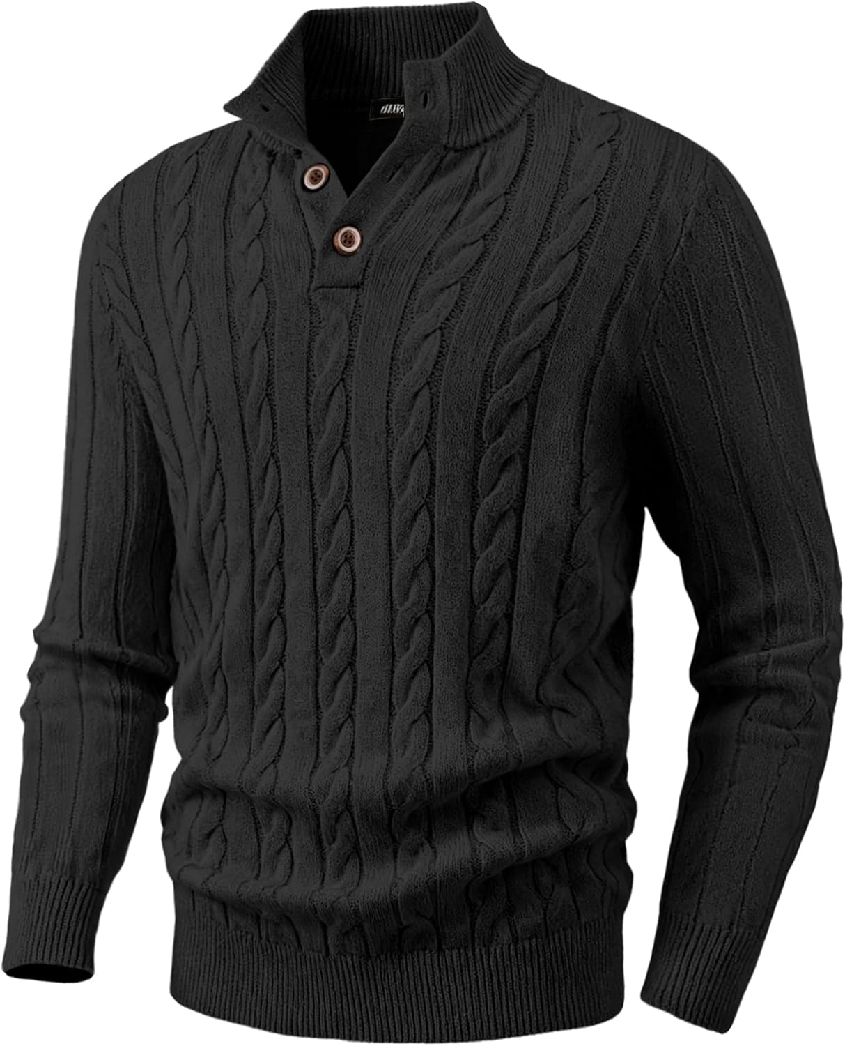 Men's Wool Blend Cable Knit Sweater for Casual Style and Comfort