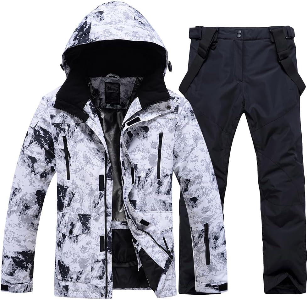 Men's Ski Suit Waterproof Snow Suit Set for Winter Activities