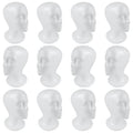 Styrofoam Mannequin Head for Wigs - 11 in Round Base One Dozen
