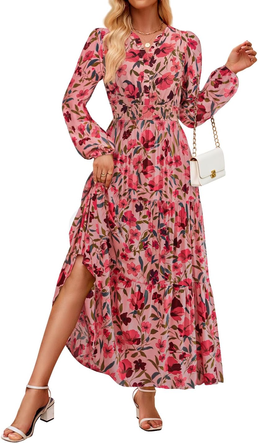 ZESICA Women's Long Sleeve Maxi Dress for Fall 2025 Fashion