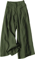 Linen Palazzo Culottes for Women - Breezy Cropped Wide Leg Pants