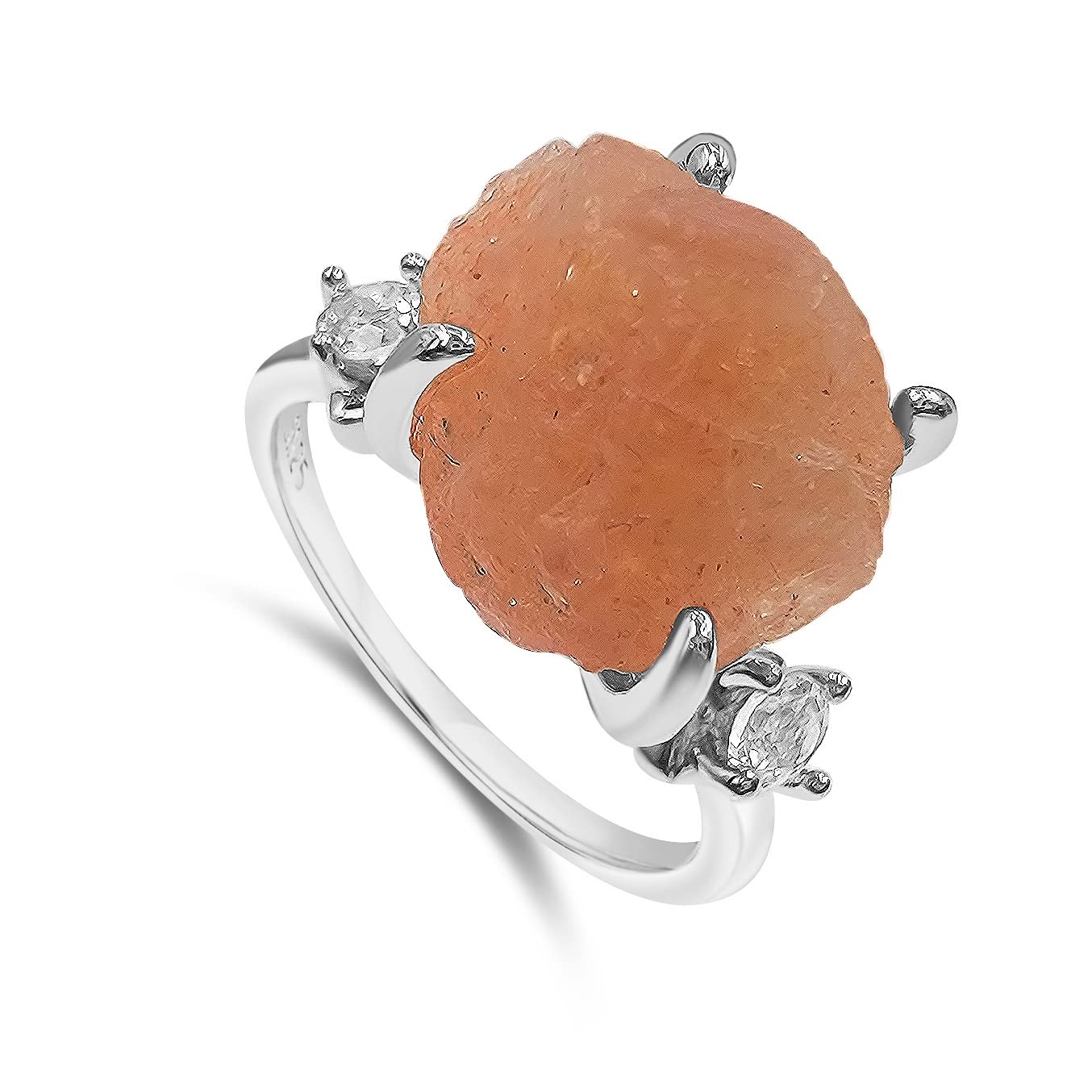 Real Raw Crystal Ring Birthstone Jewelry Gift for Her Unique