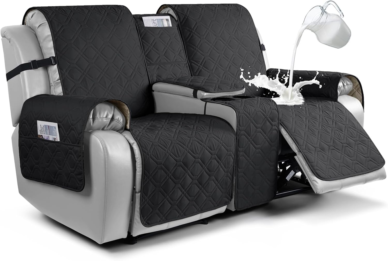 VANSOFY Loveseat Recliner Cover - Waterproof & Non-Slip Design
