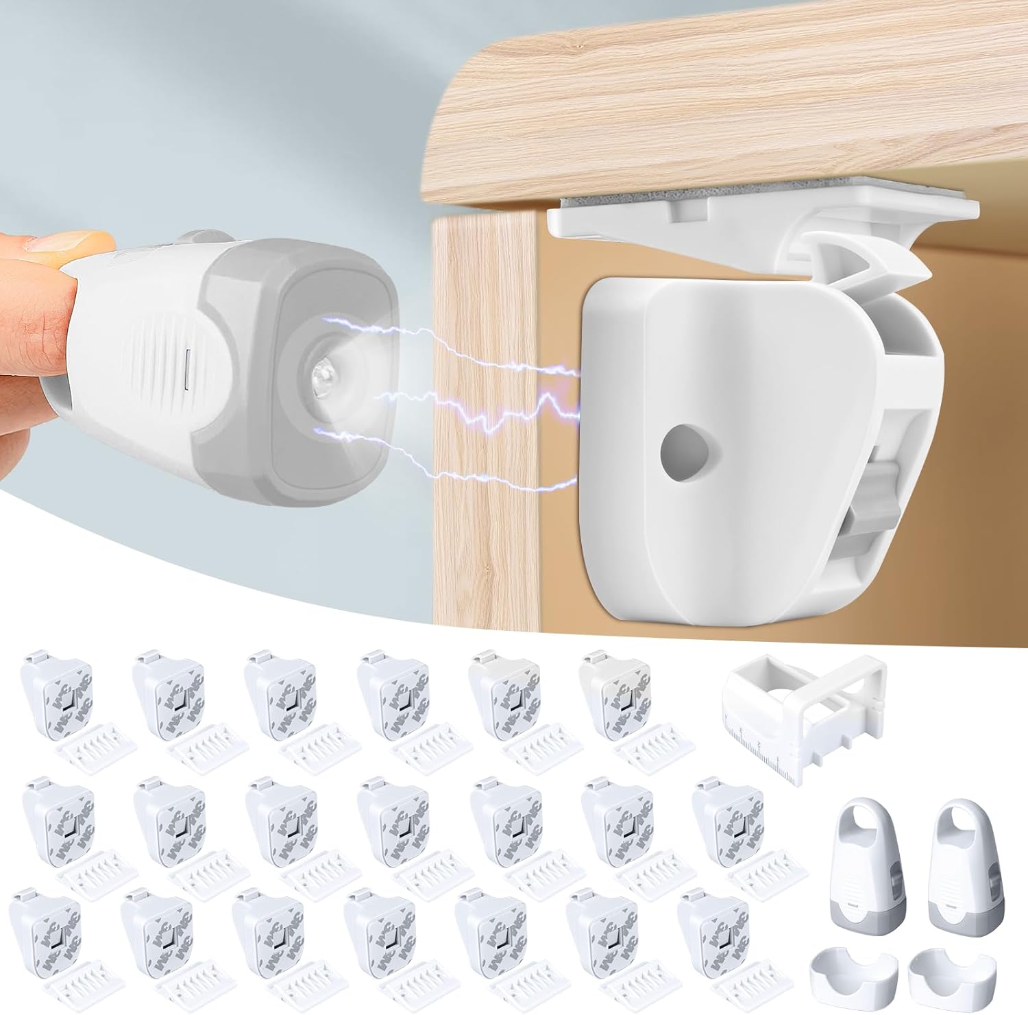 Child Magnetic Cabinet Locks with Lighting Function for Safety