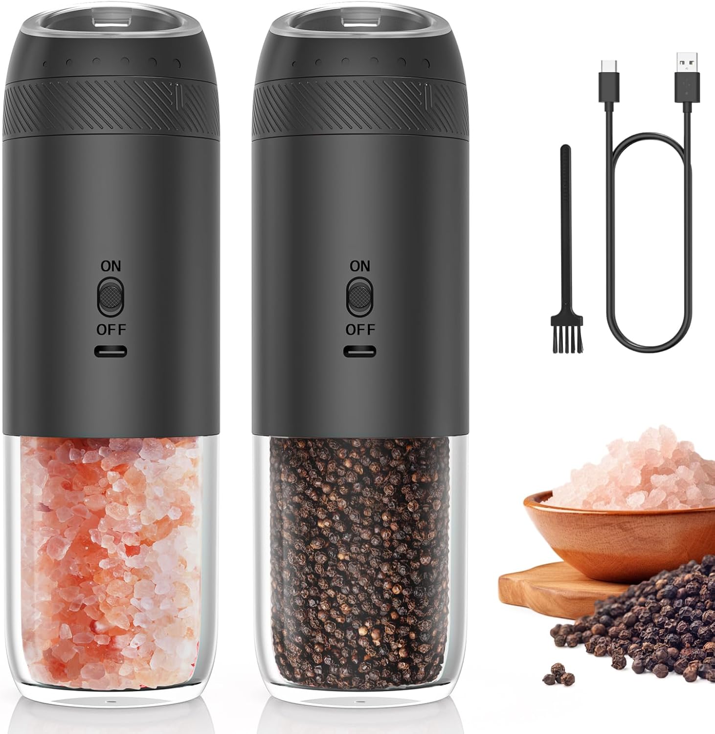 Gravity Electric Salt and Pepper Grinder Set for Easy Grinding