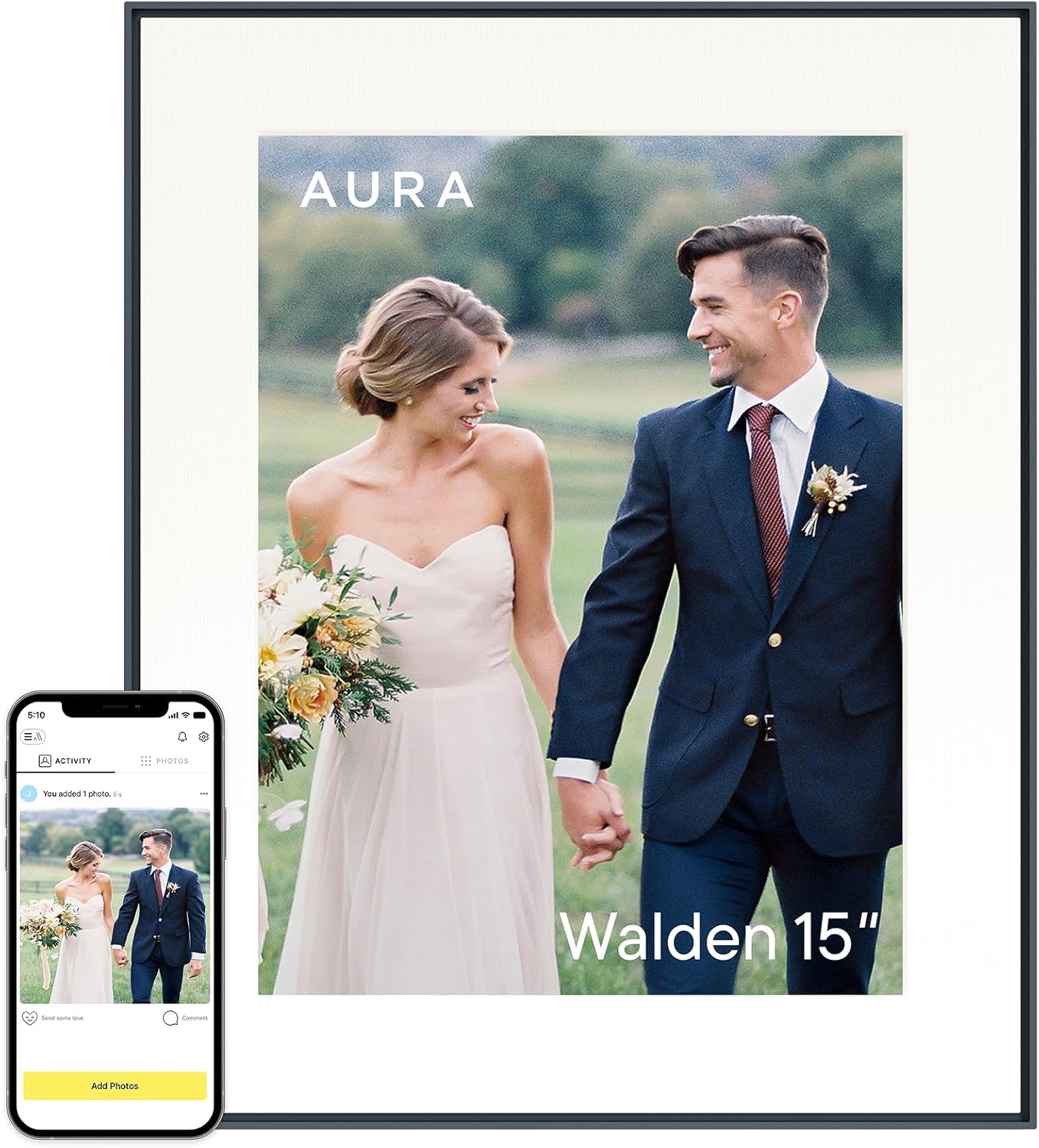 Aura Walden 15 WiFi Digital Picture Frame for Easy Photo Sharing