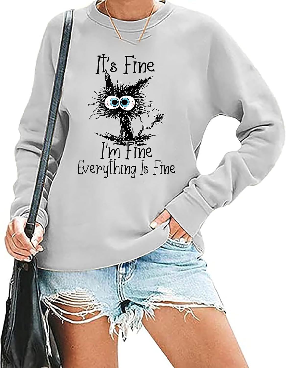Funny Cat Printed Hoodie for Women