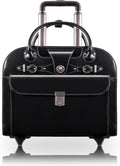 Top Grain Cowhide Leather 15ft Vertical Wheeled Ladies' Briefcase