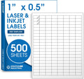 1 in x 0.5 in Matte White Printable Labels - 80,000 Small Stickers