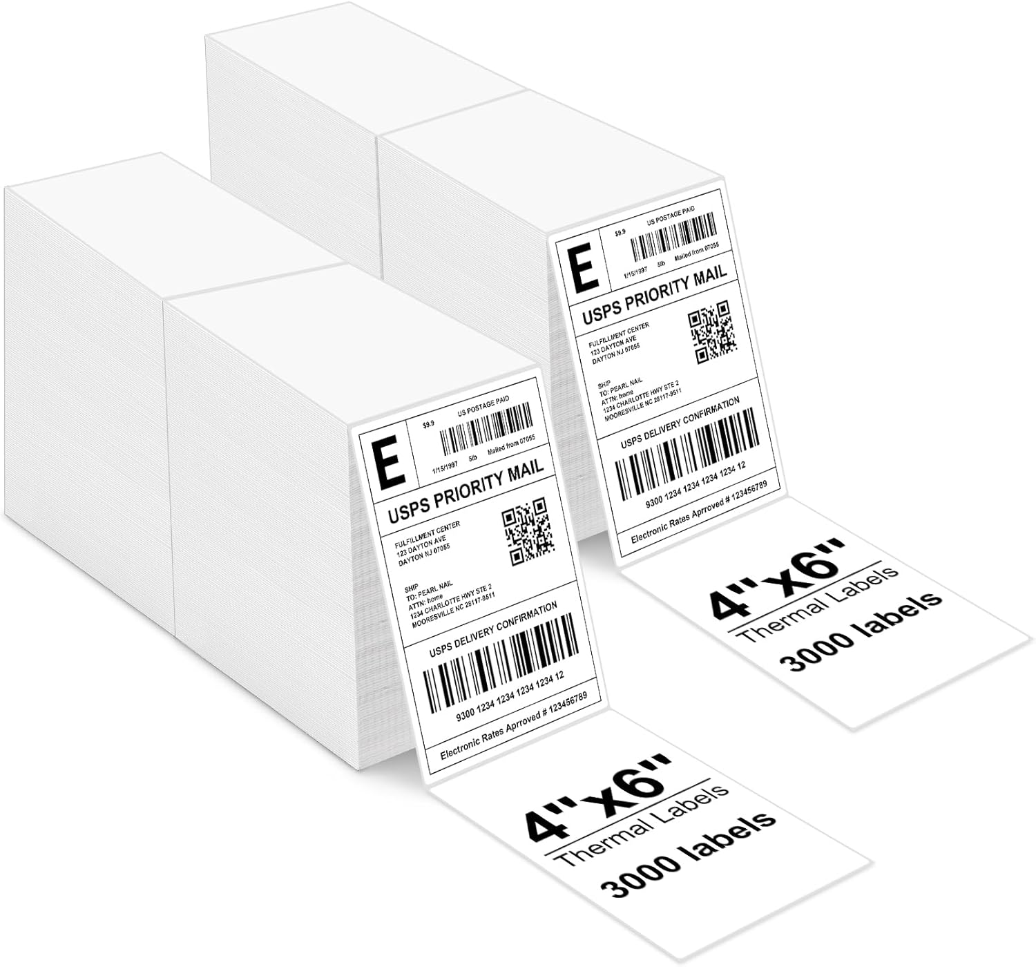 Bulk 4x6 Thermal Labels - 6000 Smudge-Resistant Labels
