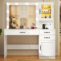 Quimoo Vanity Desk Makeup Vanity with Lights and Large Mirror