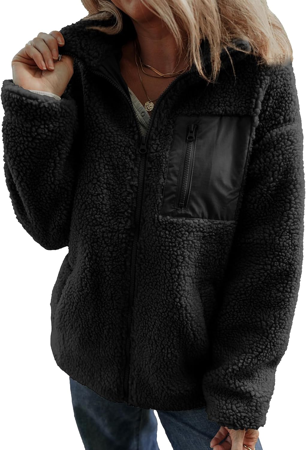 Trendy Womens Winter Full Zipper Fleece Jackets for Cozy Comfort