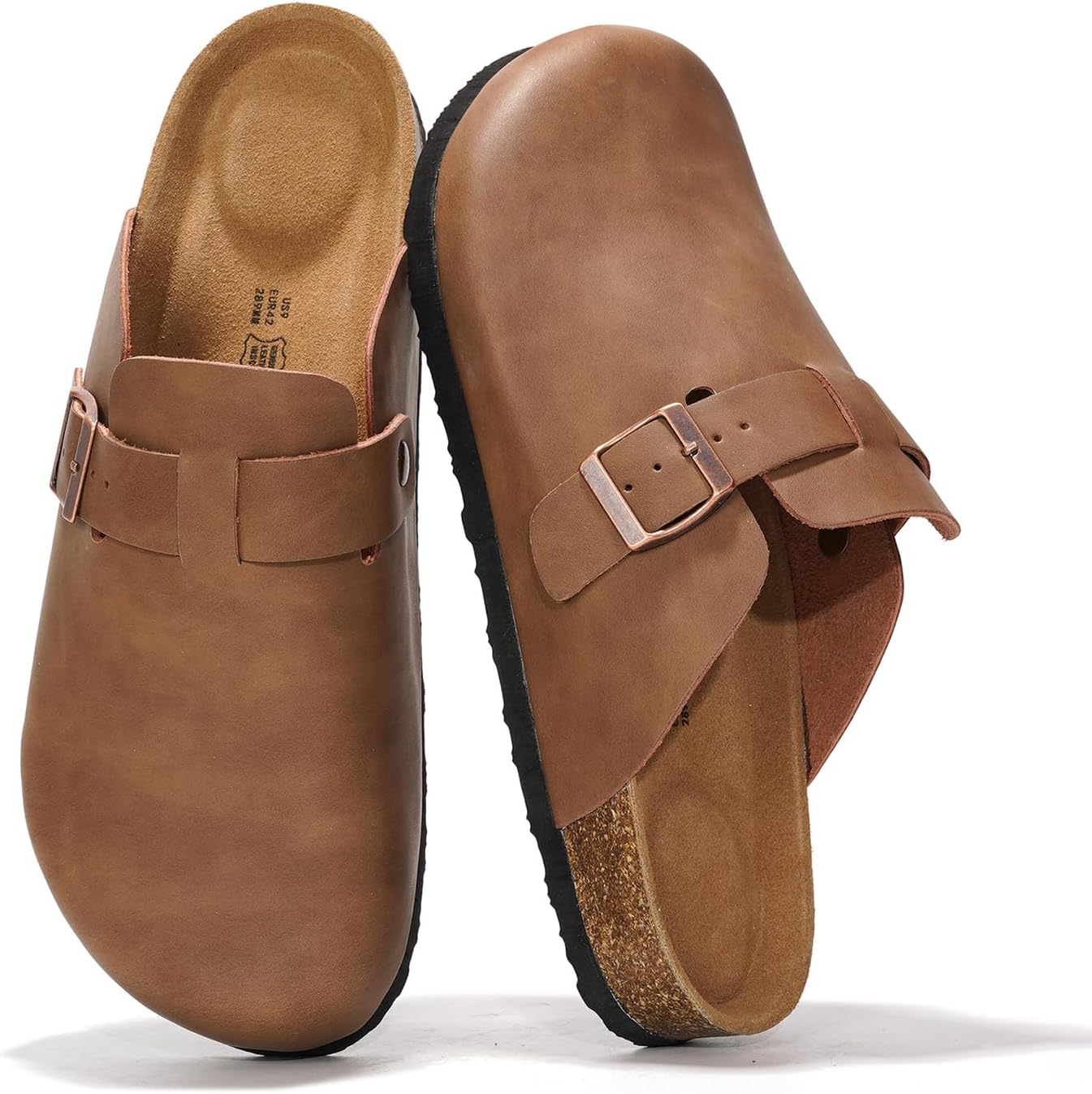 Project Cloud Mens Clogs - Genuine Leather Memory Foam Comfort
