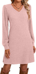 Ficerd Women's Knit Long Sleeve Sweater Dress (Style XVH3)