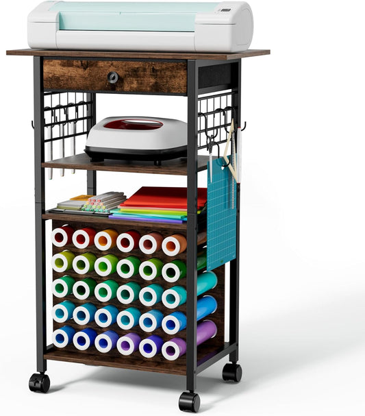Craft Cart and Organizer Table for Cricut with Storage Features