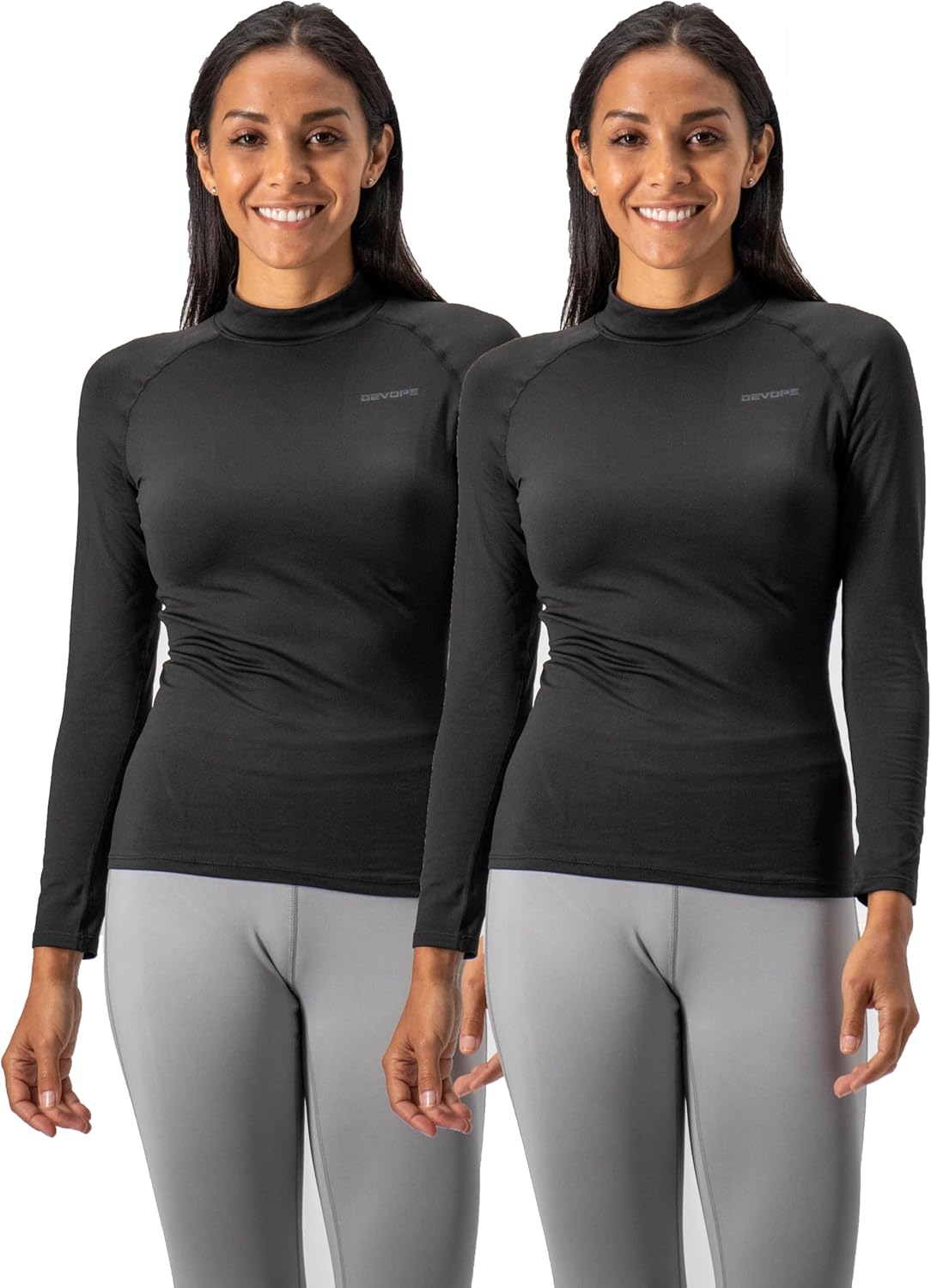 DEVOPS Women's Thermal Turtle Long Sleeve Shirts for Comfort