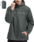 Rain Jacket for Men Waterproof Windbreaker - Lightweight Hooded