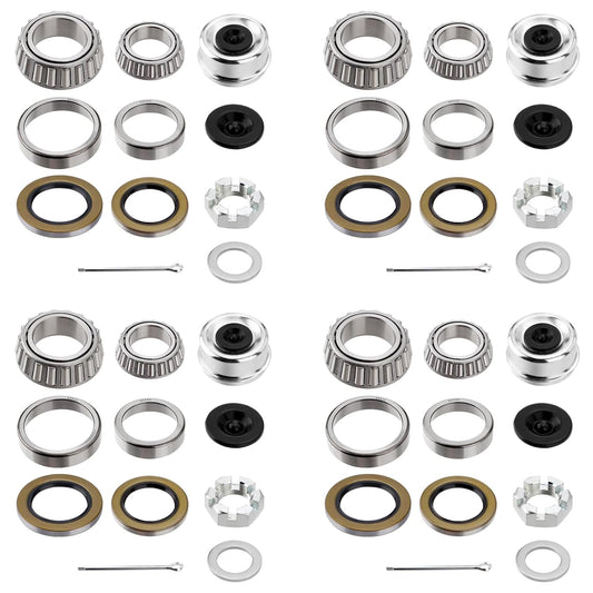 4 Sets Trailer Hub Wheel Bearing Kit for 8000 lbs Axles