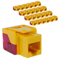 CAT6 Keystone Jack Yellow 25 Pack - PoE++ Rated, EZ Termination