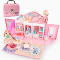 deAO Kids Dollhouse Playset Portable 2 in 1 Doll House - Portable