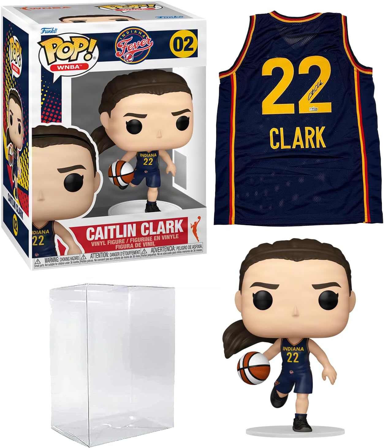 Caitlin Clark #02 Funko POP! Basketball Jersey Bundle Collectible