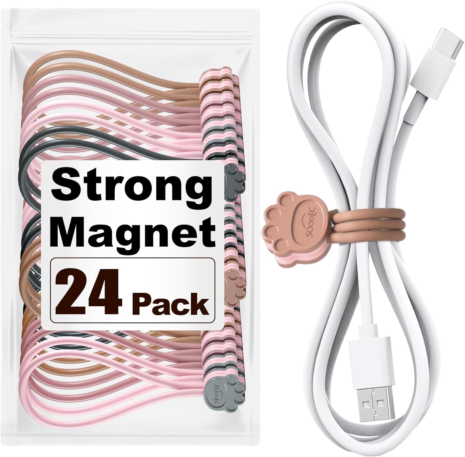 Magnetic Cat Paw Cord Ties - Organize in Style