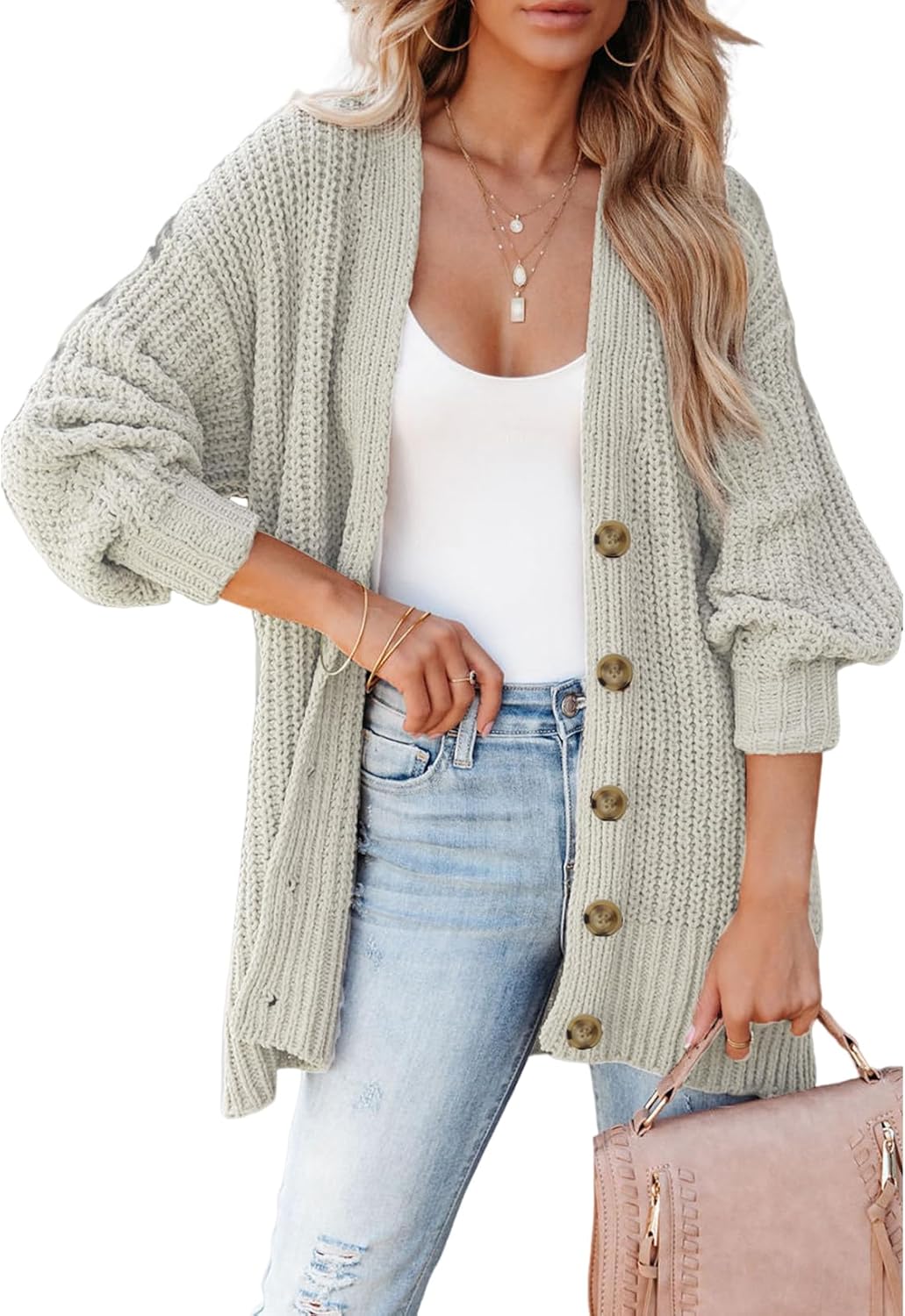 SHEWIN Womens Oversized Open Front Cardigan Sweater Coats
