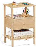 Nightstand with Charging Station and USB Ports - Space-Saving Bedside